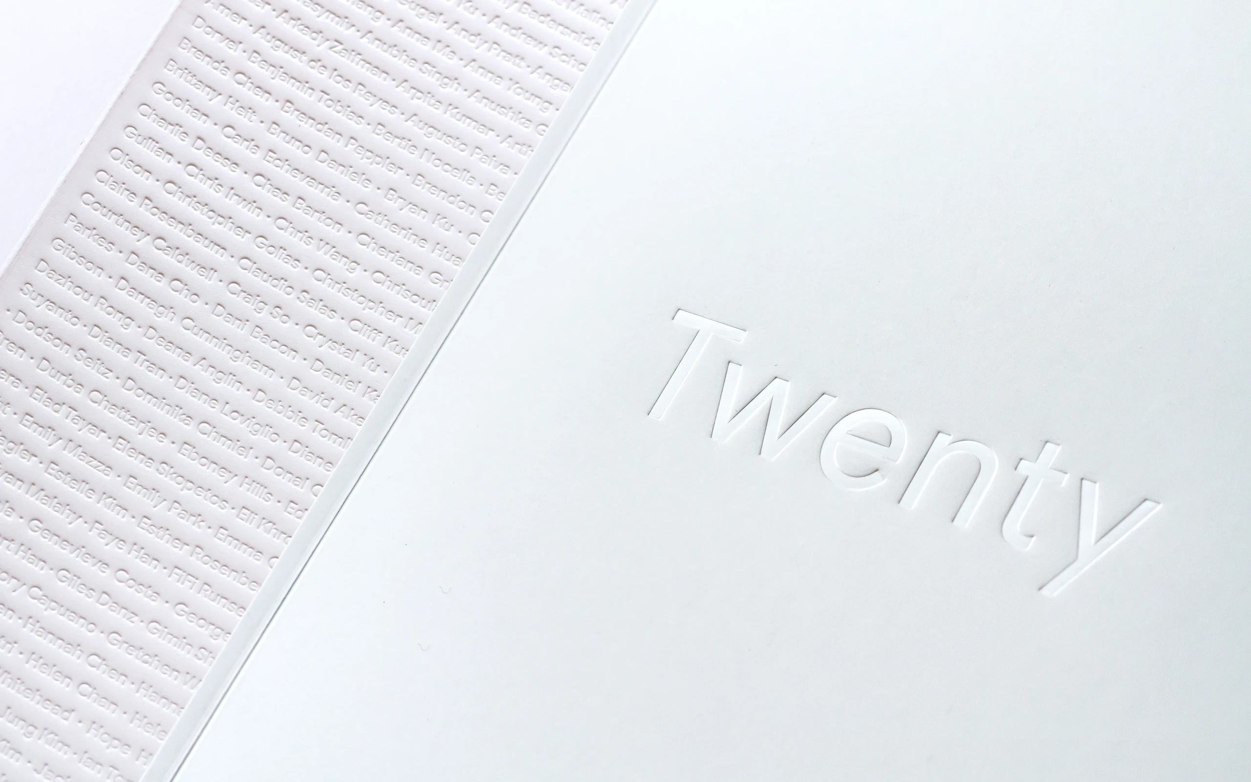 Twenty cover design